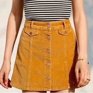 Mustard Corduroy Skirt UO BDG